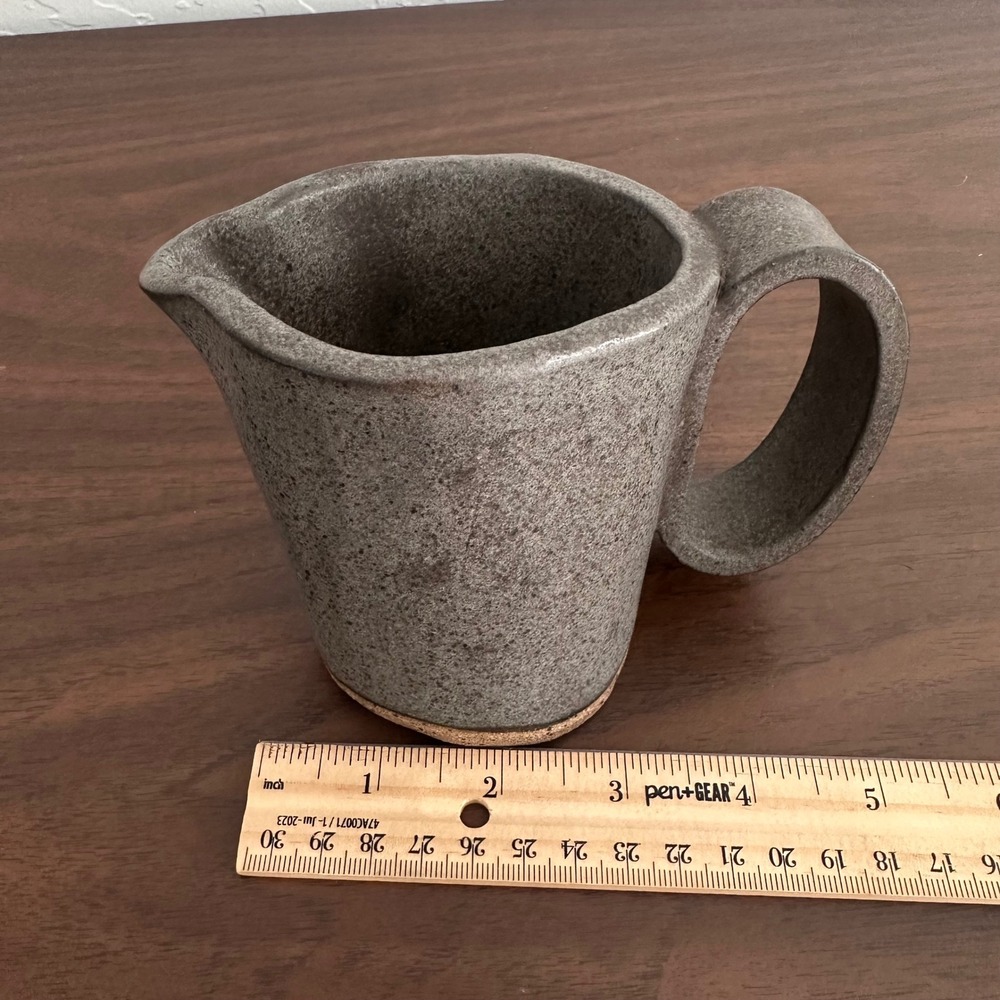 Handmade Pottery Creamer Pitcher Ceramic Wonky Abstract Signed Rustic Earthy - Picture 7 of 8